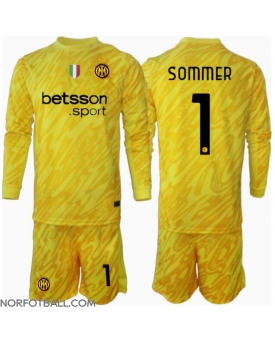 Billige Fotballdrakt Inter Milan Yann Sommer #1 Keeper Replika Bortedraktsett Barn 2024-25 Langermet (med bukser)